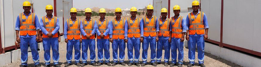 Emaar Liwa site crew lined up at the Hafeet Railway